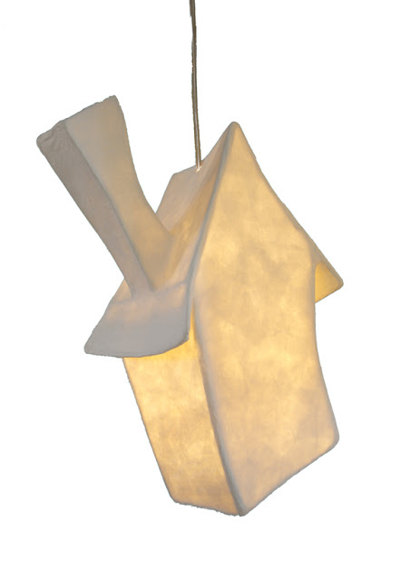 lamp van papier huisje