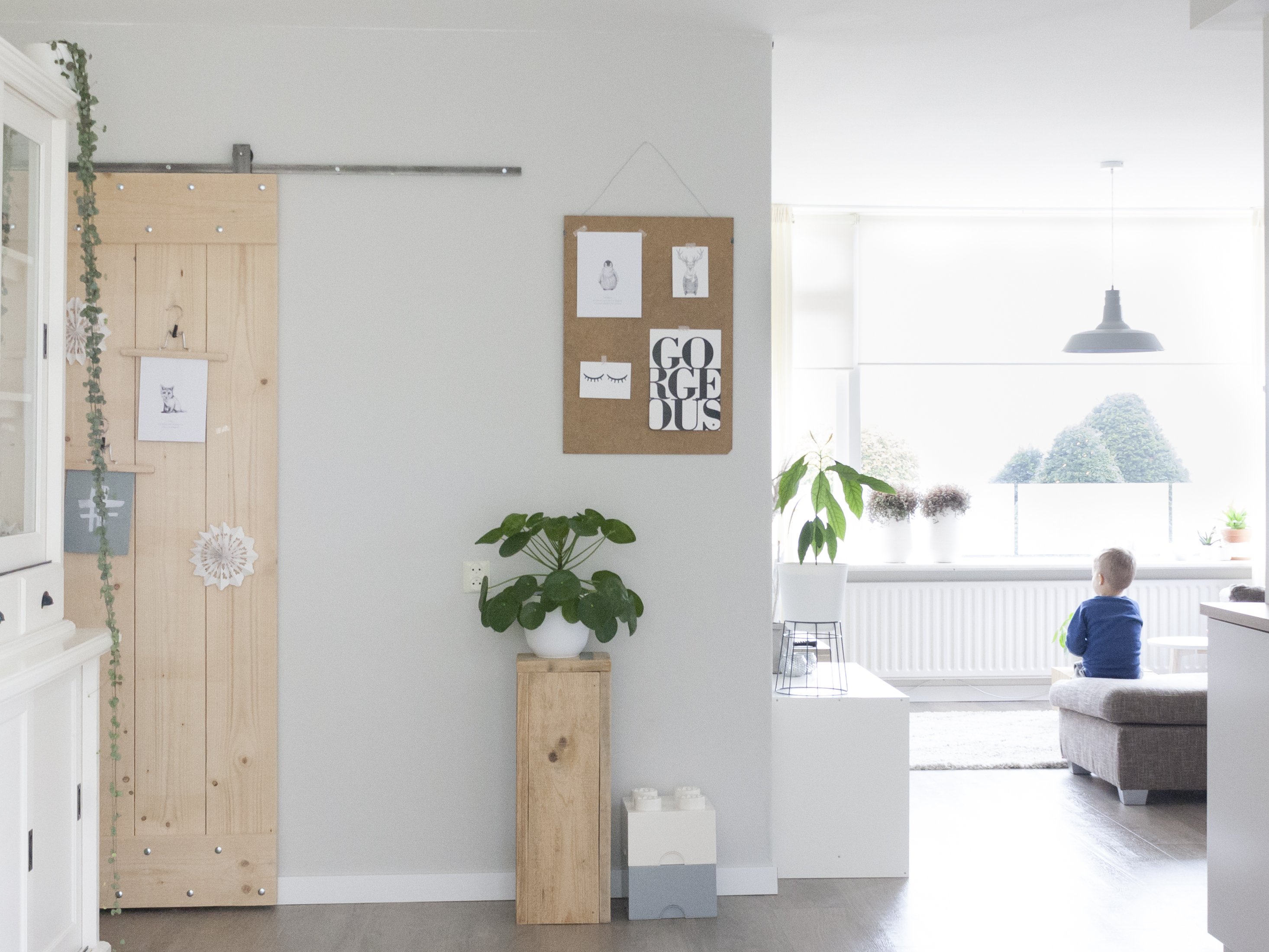 barndoor in woonkamer