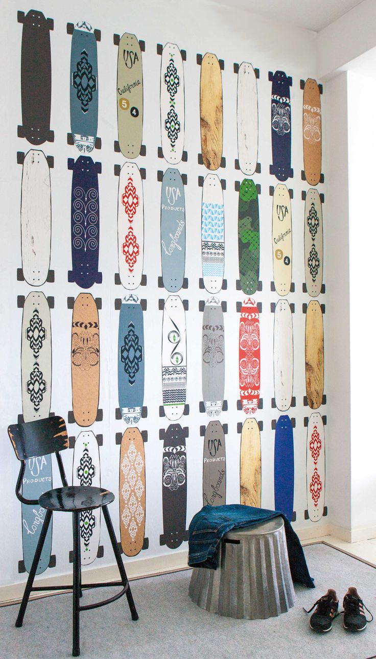 behang met skateboards behang voor jongens