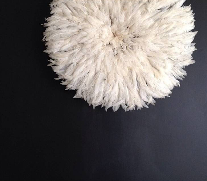 wanddecoratie van veren